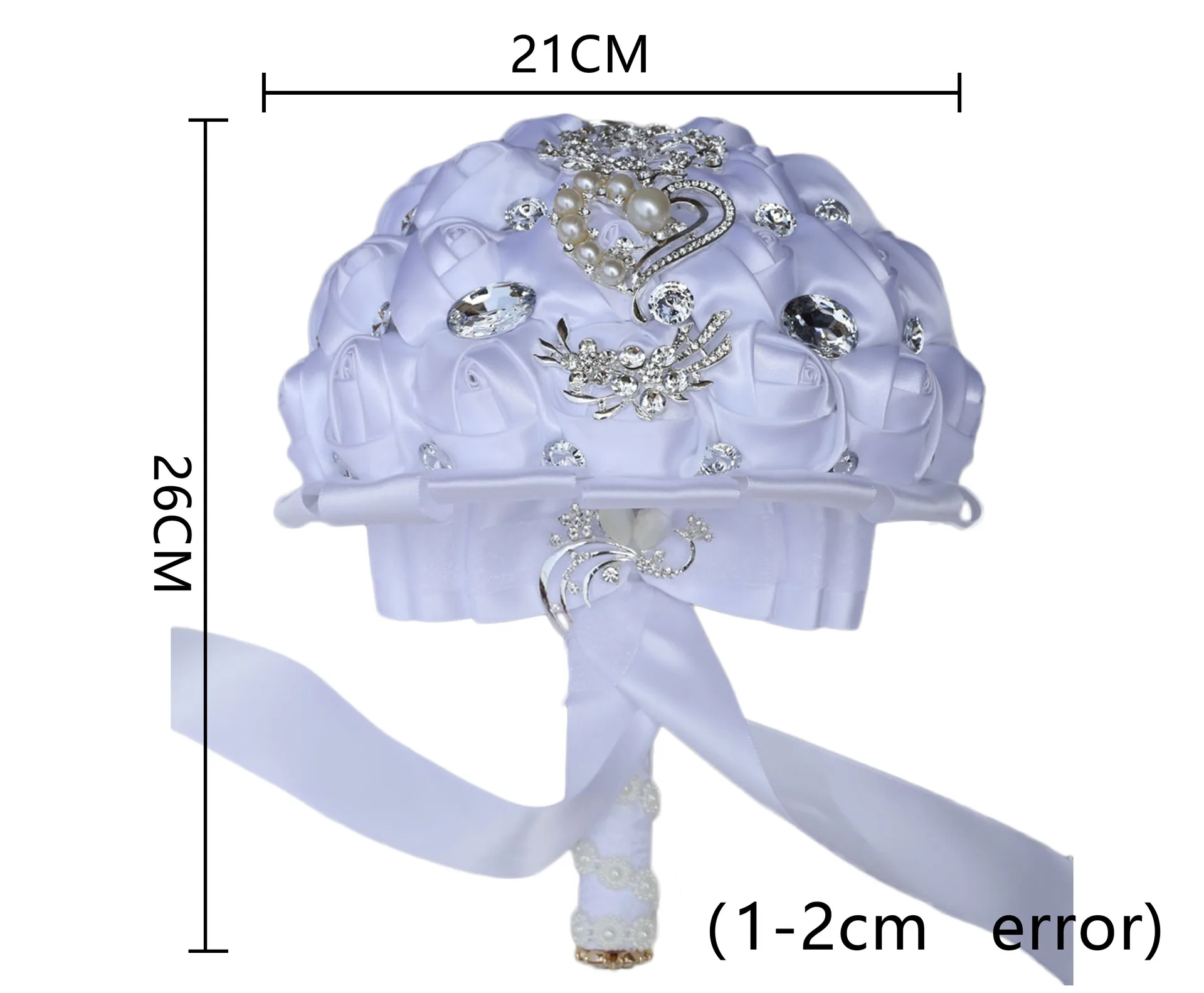 Белые/красные/синие розы Искусственные цветы букет с бриллиантами жемчужные