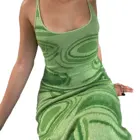 Женское трикотажное платье на бретельках, модное облегающее платье средней длины с кружевным узором на спине