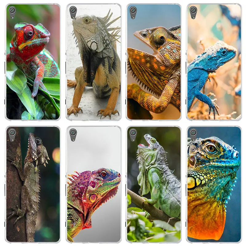 Чехол для телефона с изображением животных игуаны хамелеона ящерицы sony Xperia M5 E3 E5