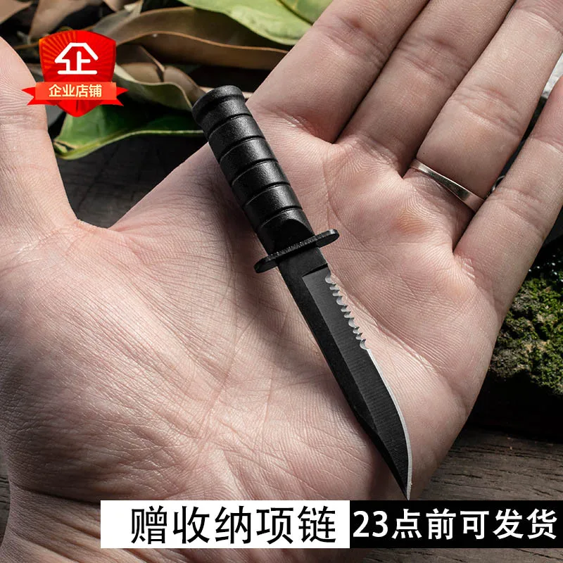 

Mini knife personality outdoor pocket survival knife multipurpose necklace pendant portable small straight knife tea knife edc.