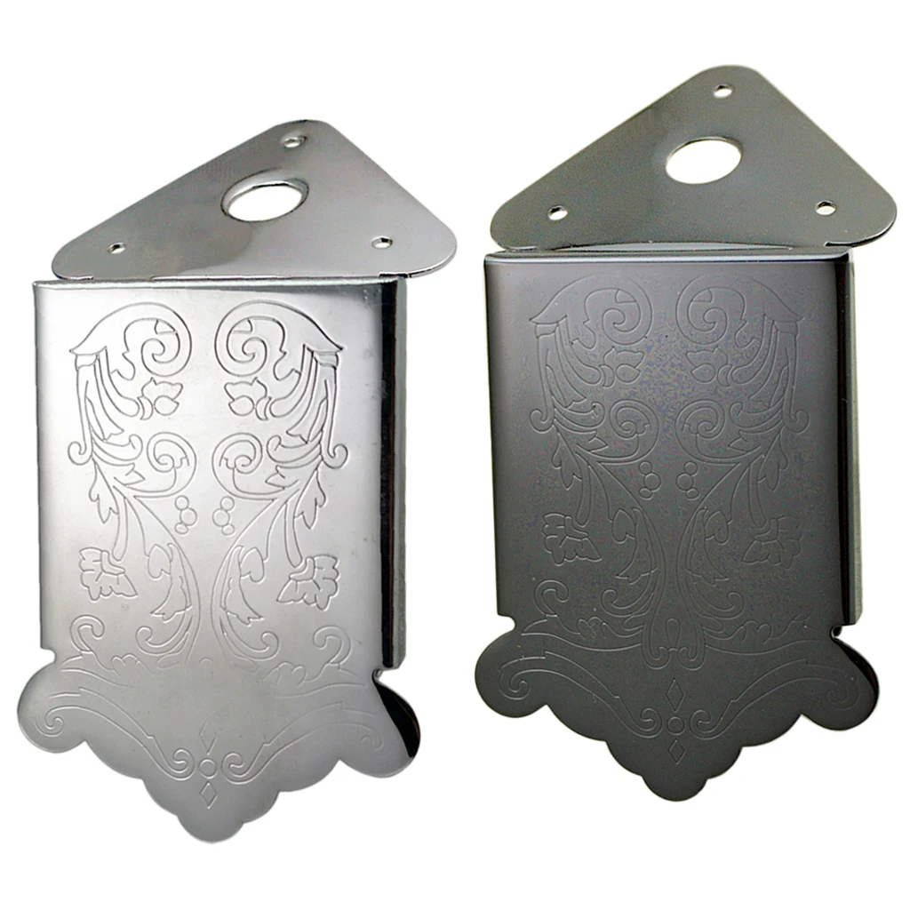 

Black Mandolin Tailpiece Bridge Tail Flower Pattern Metal 47x48.5mm Luthiers Tool