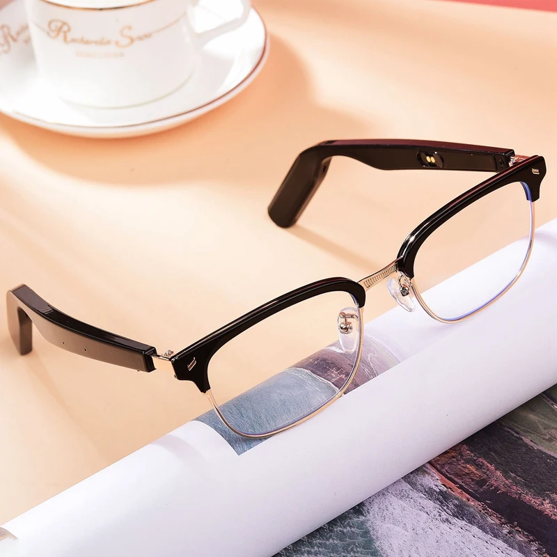 구매 블루투스 5.0 스마트 안경, 지능형 안경, TWS 무선 헤드셋 음악 이어폰, 안티 블루 편광 렌즈 선글라스
