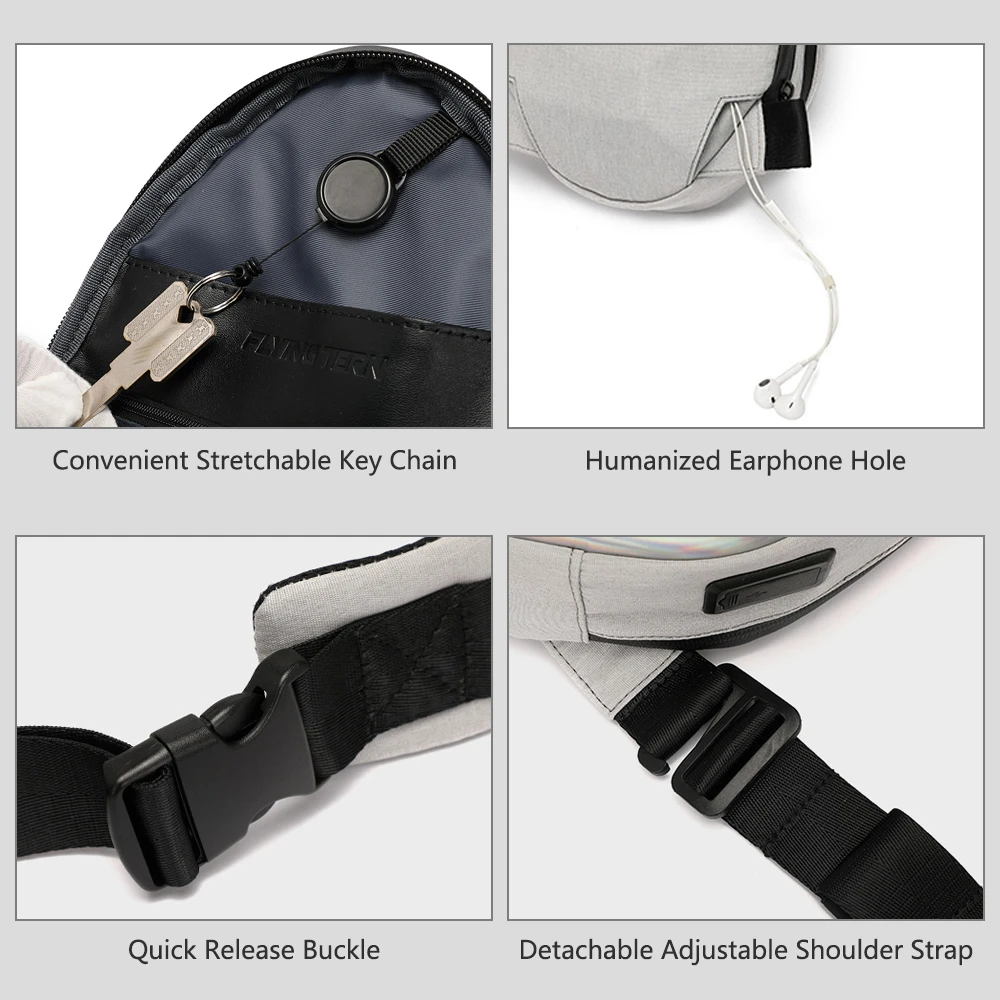 Сумка слинг с USB портом для зарядки саквояж кросс боди на плечо водонепроницаемый