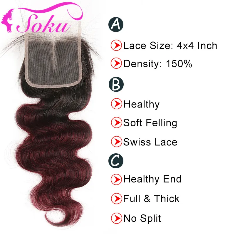 Бразильские волнистые пучки с закрытием 1B 27 30 Омбре блонд коричневый натуральные