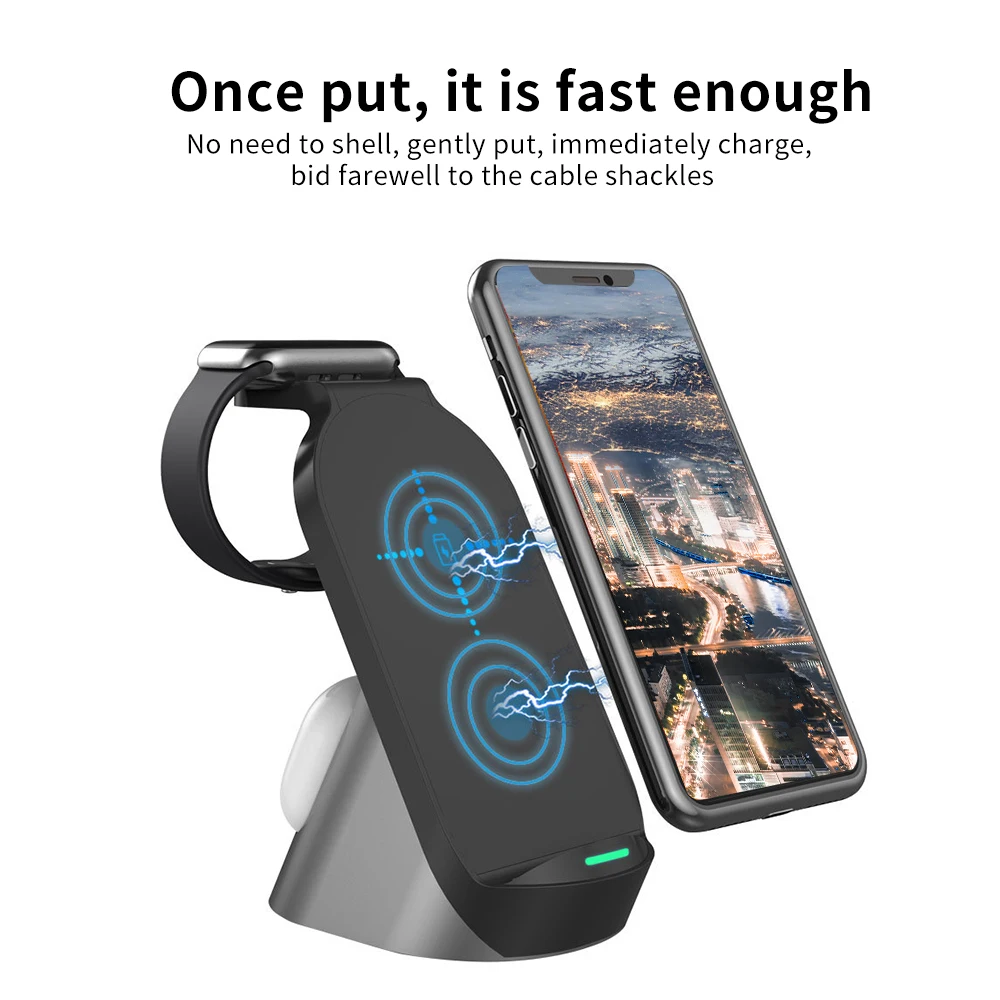 

Charging Function For 15W Qi Wireless Charger Stand 3 In 1 Fast Charging Station IPhone 11 XS XR X 8 SE Apple IWatch SE 6 5 4 3