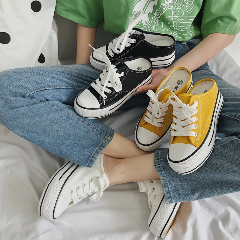 Парусиновая обувь Женская в Корейском стиле Летние повседневные спортивные