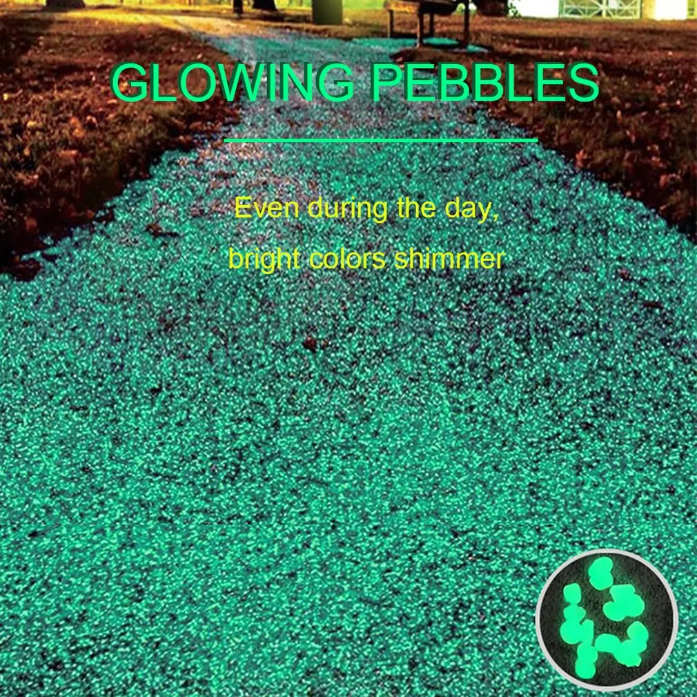 

100pcsGarden Decor Luminous Stones Glow In Dark Decorative Pebbles Outdoor Fish Tank Decoration Pebble Rocks Aquarium