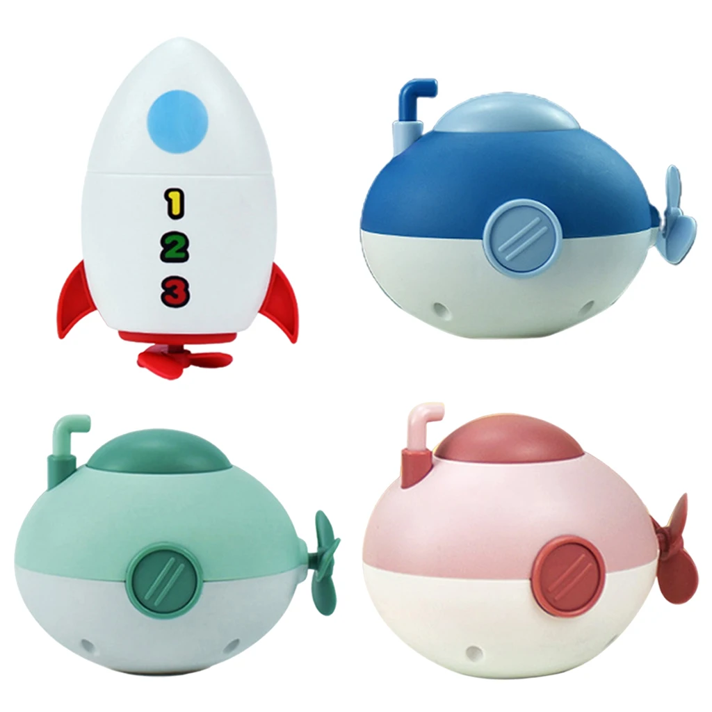 

Clockwork Cute Rocket Floating Baby Swimming Bath Shower Play Toy Boat