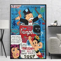 fly boy soup canvas painting prints wall every day im hustling fashion cartoon art posters for kids living room decor unframed