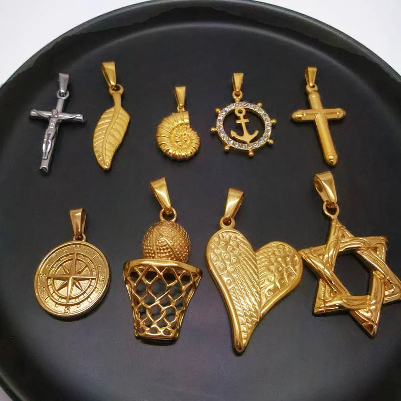

Hip-Hop Rock Women Men Gold Compass Pendant Necklace Vintage Stainless Steel Round Coin Fashion Chain Jewelry