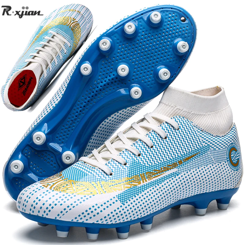 

R.Xjian Профессиональная мужская обувь с длинными шипами футбольная обувь для улицы с высокой лодыжкой для мальчиков шина тренировочная спорт...