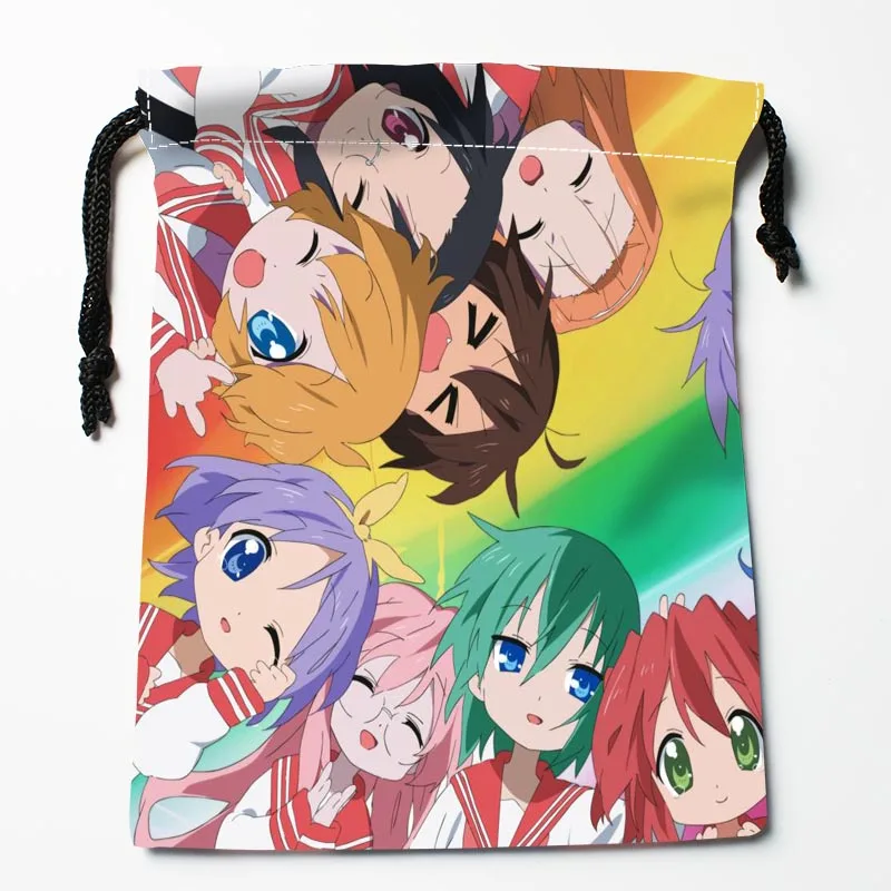 Лидер продаж сумки на шнурке Lucky Star для девочек с аниме принтом 18x22 см Мягкая