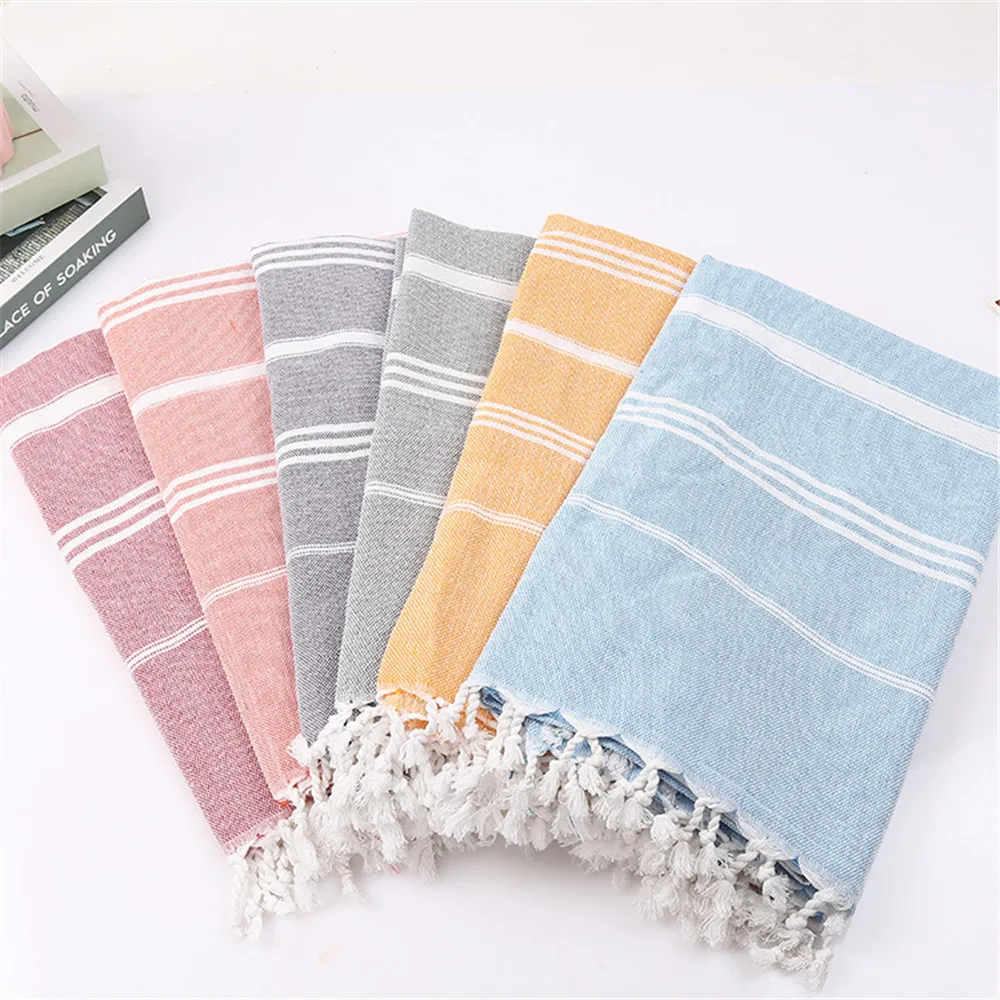 

ADOREHOUSE Soft Bath Towel Stripe Decorated Absorbent Towels Bathroom Hand Towels Home Textile Absorbent Soft Shower Towels