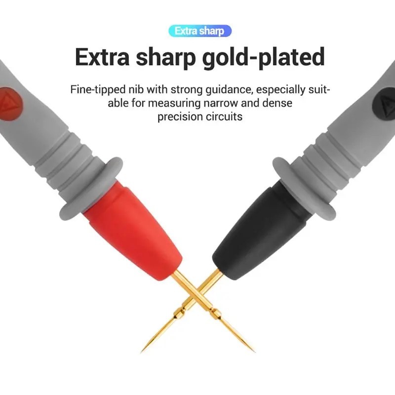 

PT1031 20A Gold-plated Special Tip Digital Multimeter Test Lead 1000V Slicon Wire Retardant Gilded Sharp Needle Probe 32CC