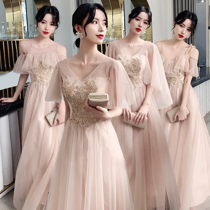 

Fairy Dream Chinese Bridesmaid Oriental Party Female Cheongsam Stage Show Qipao Dress Elegant Celebrity Banquet Dresses De Festa