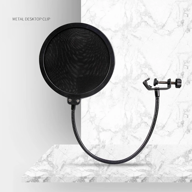 

Condenser Microphone Mic Suspension Arm Stand and Table Mounting Clamp Kit H05A