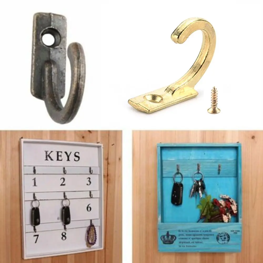 

10/20Pcs Small Antique Hooks Wall Hanger Curved Buckle Horn Lock Clasp Hook For Wooden Jewelry Box Home Furniture Hardware