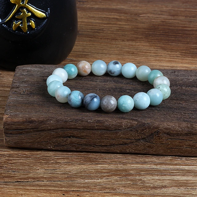 4/6/8/10mm Natural Stone Bracelet Multicolor Amazonite Beads Bracelets Healing Yoga Charm Bangles Women Men Energy Jewelry Gift 2