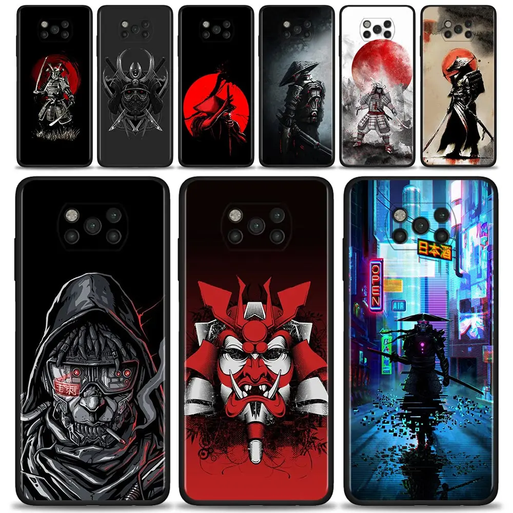 

Phone Case For Xiaomi Mi Poco X3 Pro F3 X3 GT M3 X3 NFC F1 M3 Pro 5G F3 GT Black Silicon Cover Coque Shell Art Japanese Samurai