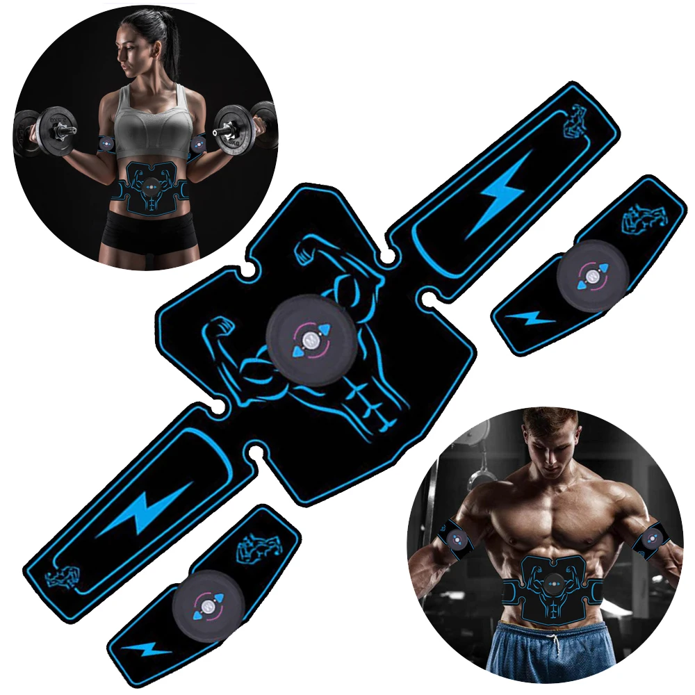 

USB Charging Electro Muscle Stimulation Abdominal Stimulator Electroestimulador Trainer Body Slimming Fitness Massage Gym EMS