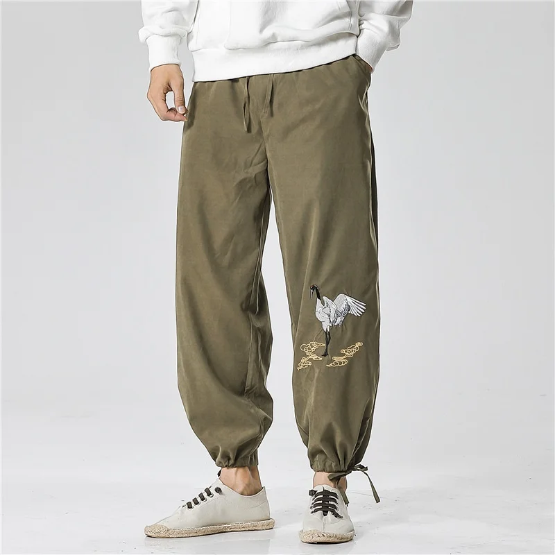 Традиционные китайские брюки мужская одежда 2019 повседневные винтажные с
