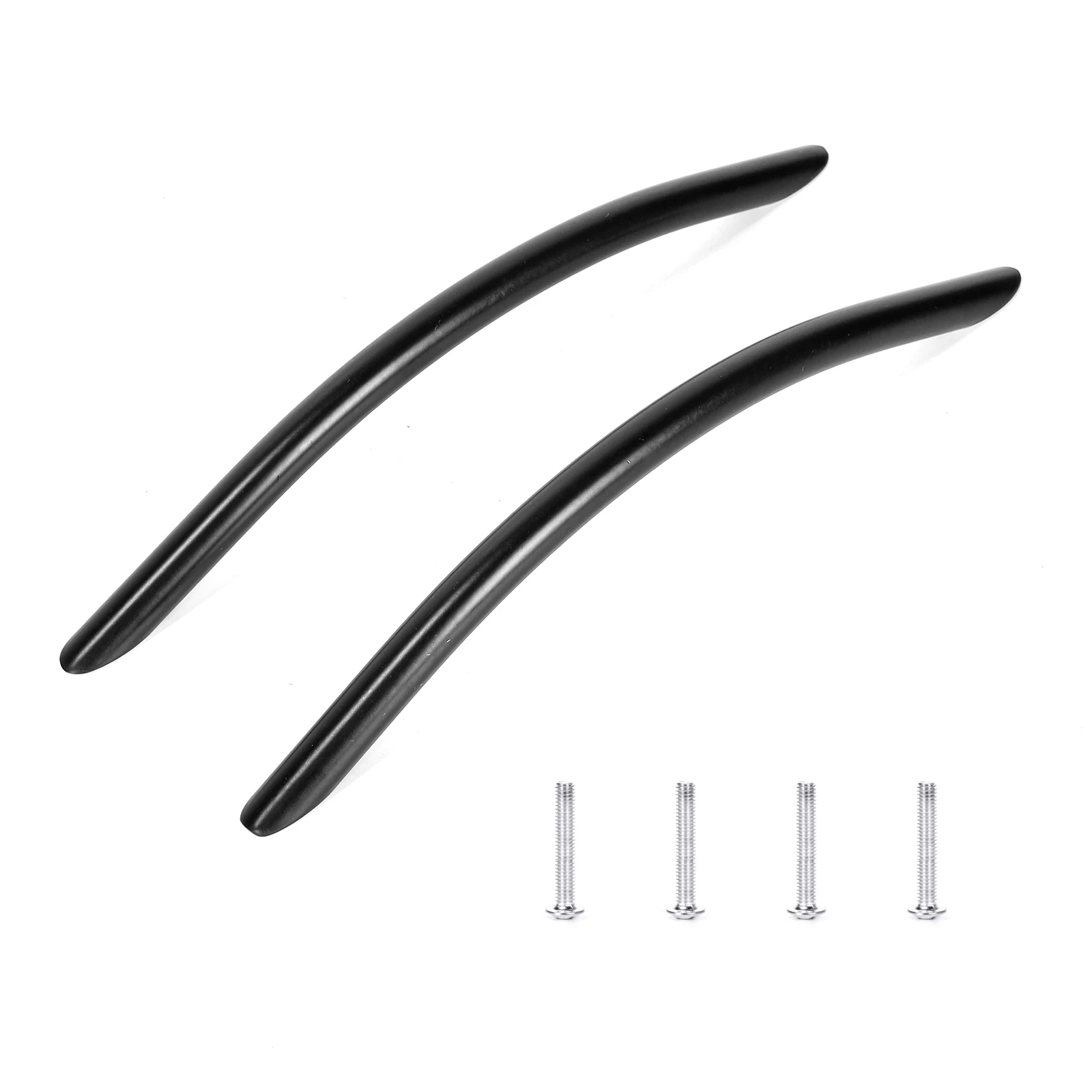 

2Pcs/Lot Arc-Shaped 6.69''Matte Black Stainless Steel Solid Handles With Screws For Kitchen Cabinet,Furniture Drawer Pulls