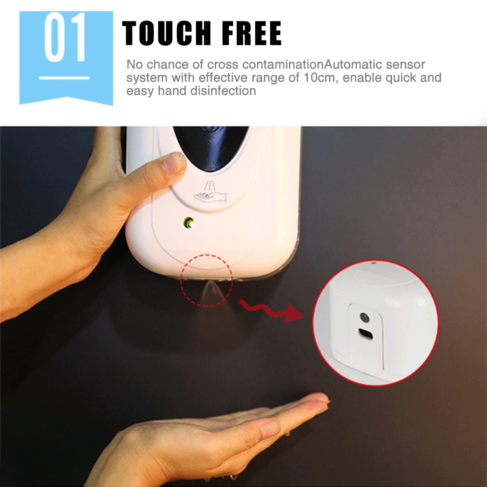 

Touchless Hand Soap Machine Hospital School Alcohol Mist Spray Automatic Sensor Hand Cleaner Induction Hand Soap Machine 1000ml