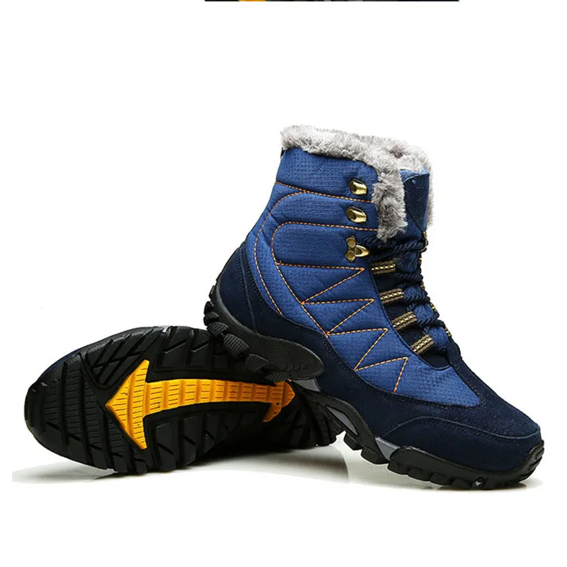 Уличные зимние теплые туристические ботинки для мужчин и женщин бархатные
