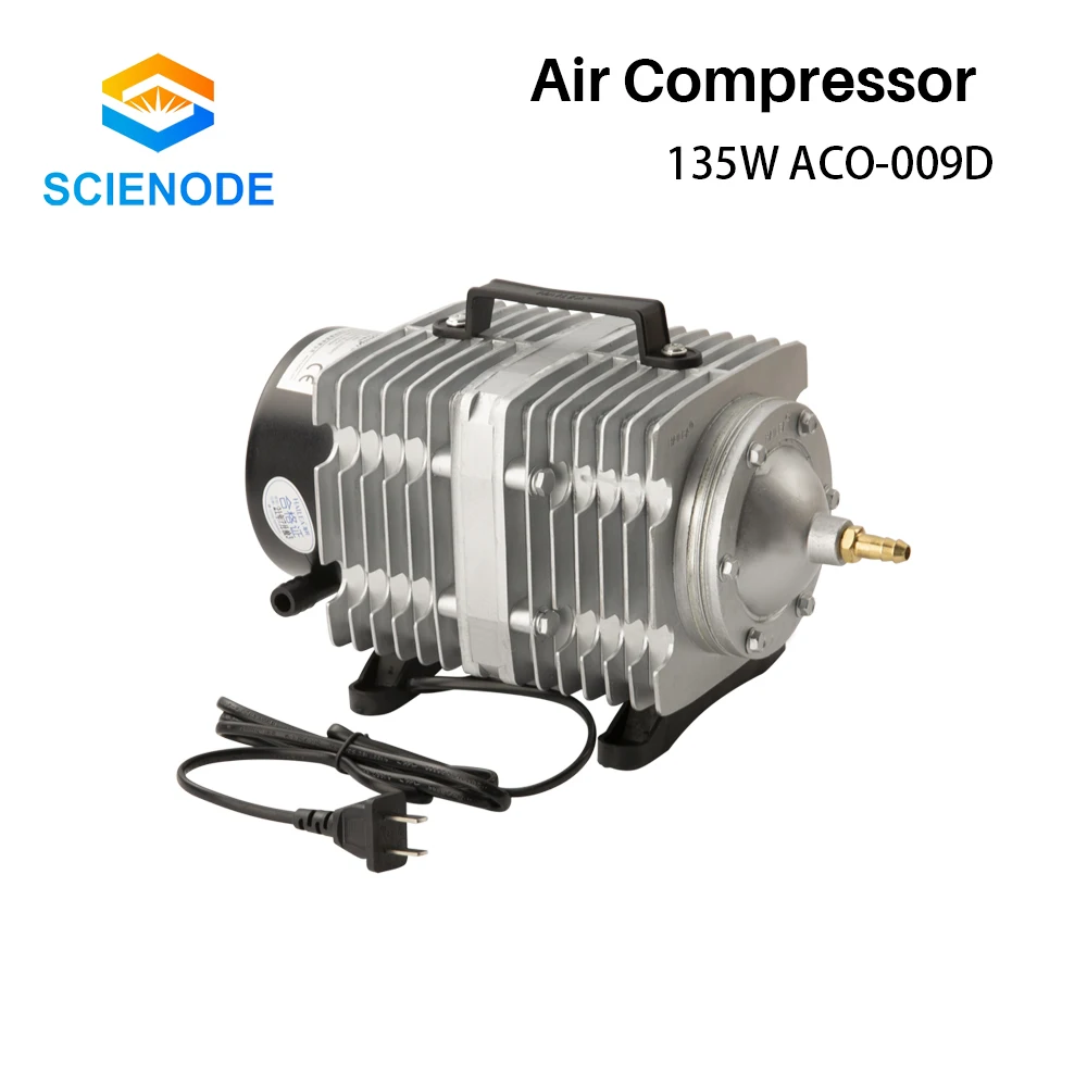 Scienode 135W Air Compressor 110V 220V Electrical Magnetic Air Pump Machines For CO2 Laser Engraving Cutting Machine ACO-009D