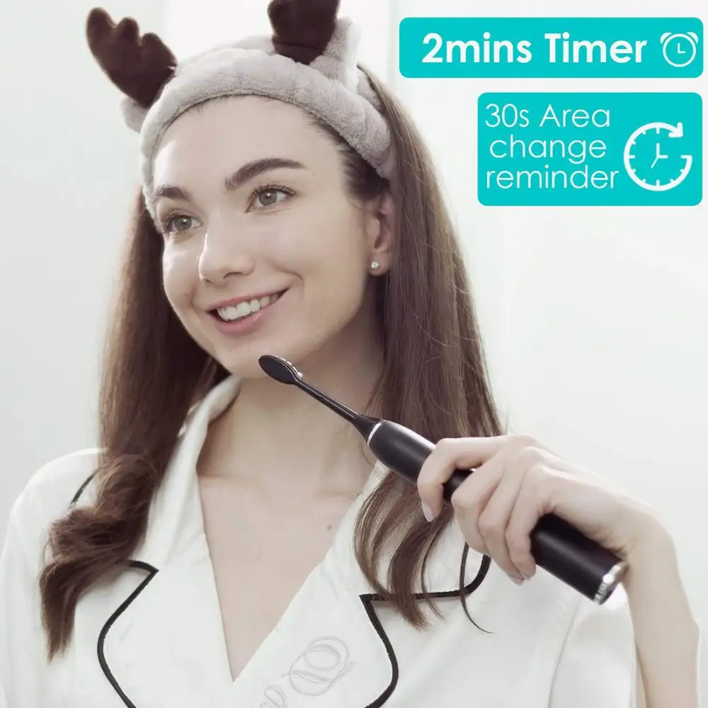 

Electric Toothbrush IPX7 Waterproof Automatic Sonic ToothBrush USB Rechargeable 5 Models with 4 Replacement Heads Brush Heads