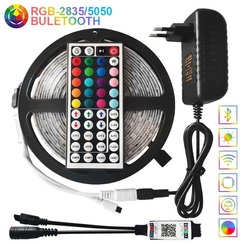 

LED Strip Lights Bluetooth WiFi Luces12V RGB LED DC 5050 SMD2835 Flexible Waterproof Tape Diode Remote Control Light For Room