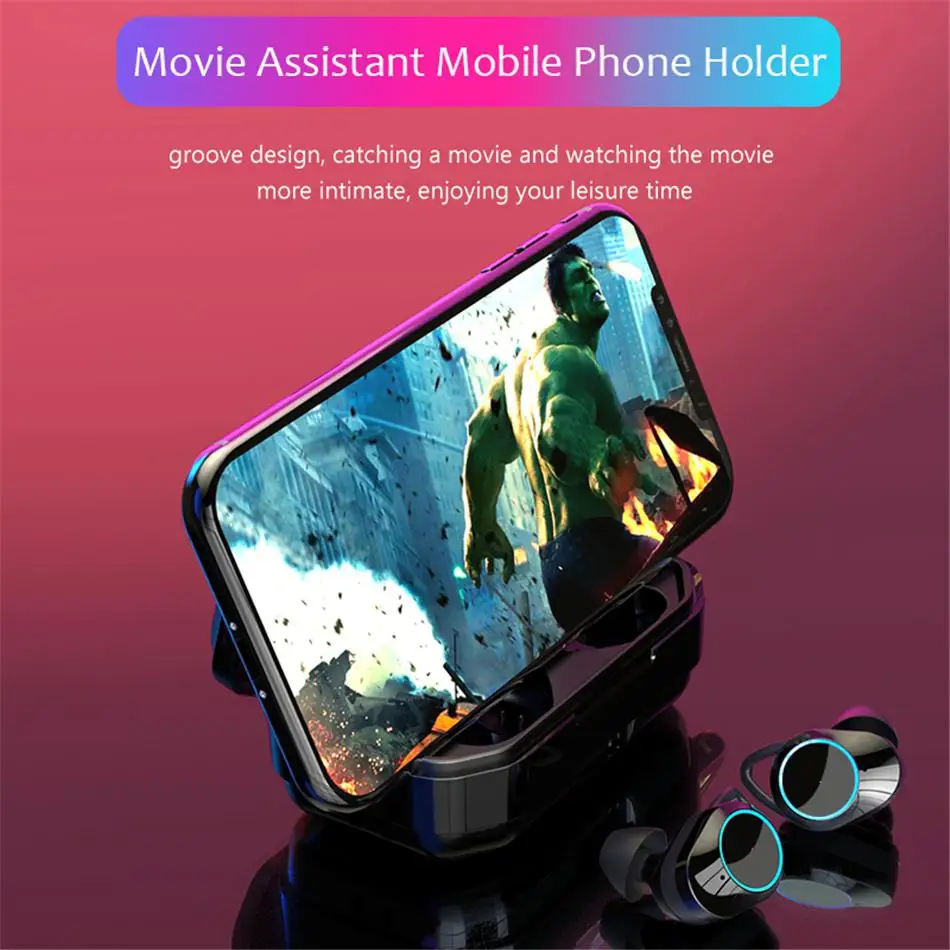 

TWS Wireless Earset 5.0 Mini In-Ear Waterproof Touch Sports Earphones for iPhone / Android Charging Box