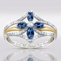 exquisite fashion two tone cross flower ring symbols of gods love and the faith you hold in your heart engagement wedding rings