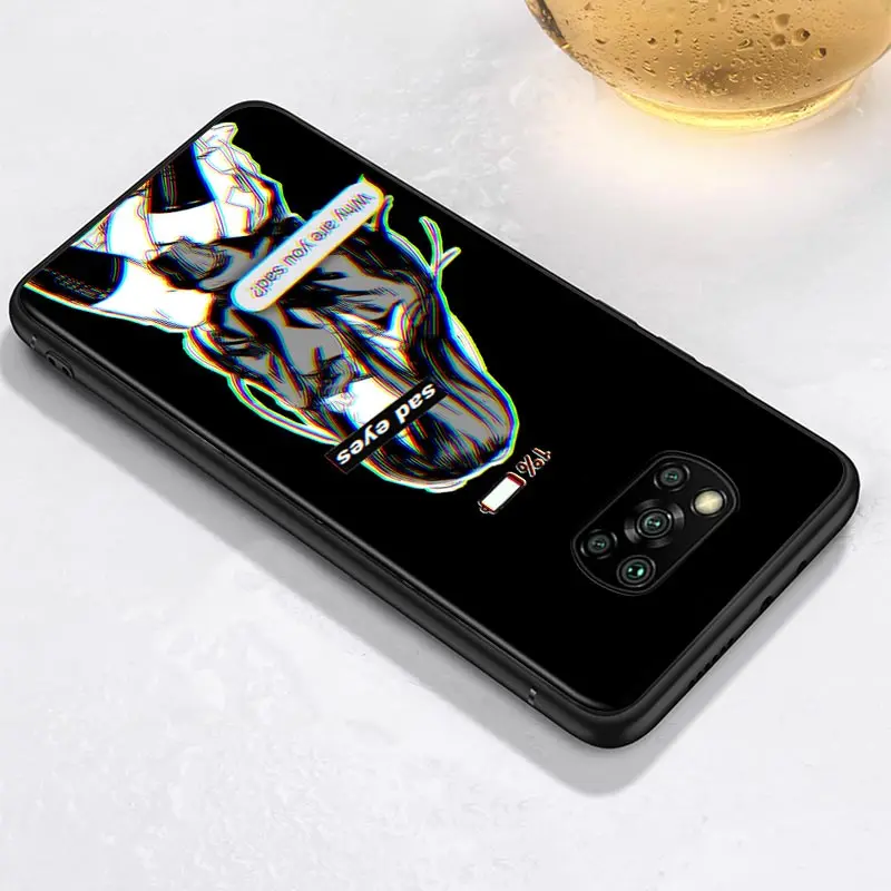 sad anime aesthetic senpai for xiaomi poco m3 m2 c3 x3 nfc f2 f3 pro x2 f1 pro mi play mix 3 a3 a2 a1 6 5 lite phone case free global shipping