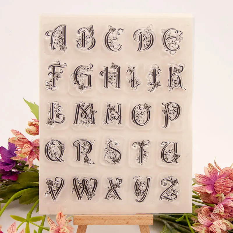 

English Clear Stamps Uppercase Silicone Seal Photo Album Transparent For Stamping DIY Scrapbooking Craft Supplies 14x18cm