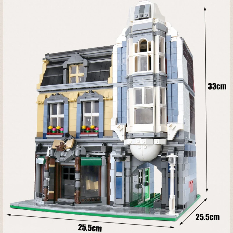 

New MOC Books Shop 2687PCS Architecture Building Blocks Bricks Creative DIY Cities Street View Toy for Kids Gifts