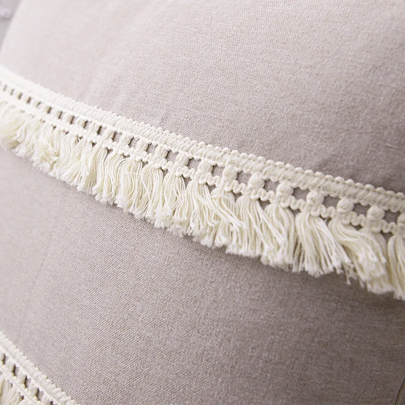 

Colorful Cotton Tassels Pillow Cover Solid Navy Decorative Cushion Cover Home Decor Throw Pillow Case White Decorative Pillows