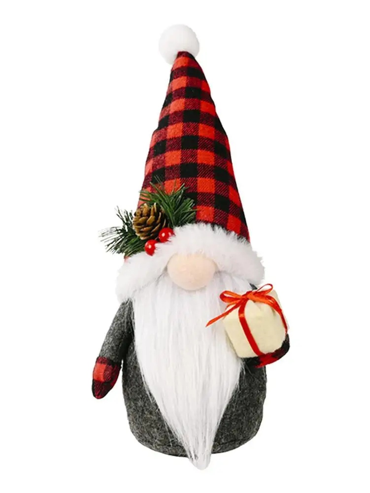 

Зимние украшения для гнома ручной работы, плюшевая кукла гнома Санта-Клаус, плюшевые снеговики, гномы, Рождественское украшение для детской...