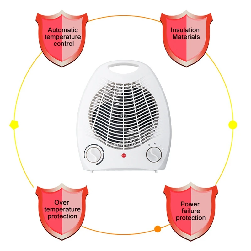 2000 Вт Электрический вентилятор обогреватель для помещений Портативный