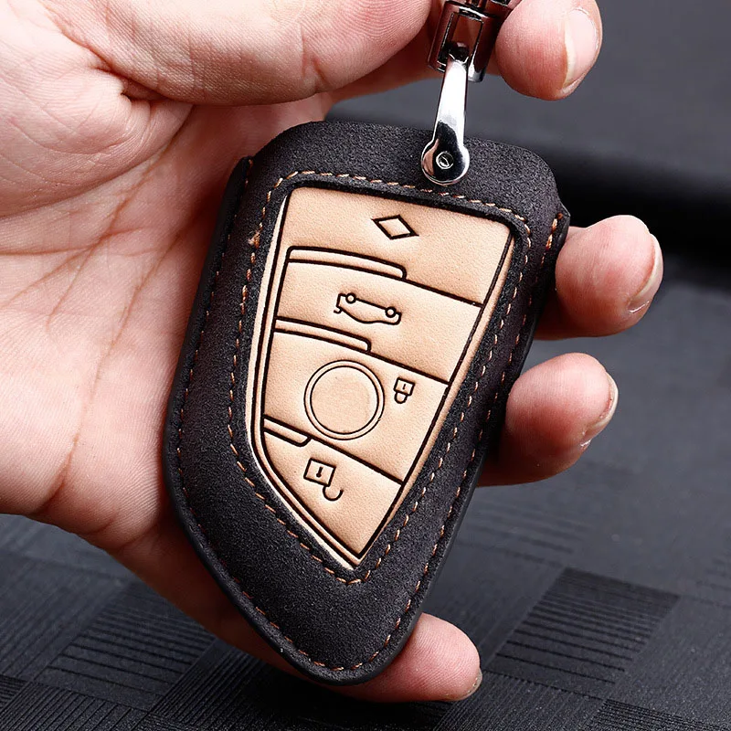 

Leather Car Key Case Cover Fob for BMW 2 3 5 7 Series 6GT X1 X3 X5 X6 F45 F46 G20 G30 G32 G11 G12 F48 G01 F15 F85 F16 F86