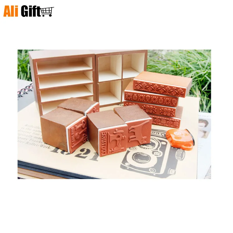 Новый 2021 Винтаж 4 шт./компл. деревянный ящик Zakka набор для стемпинга украшение