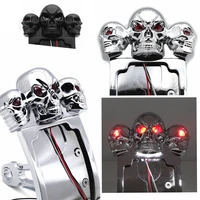 chromed w skull led tail light curve side mount license plate bracket 78 1 axle aftermarket free shipping motorcycle parts