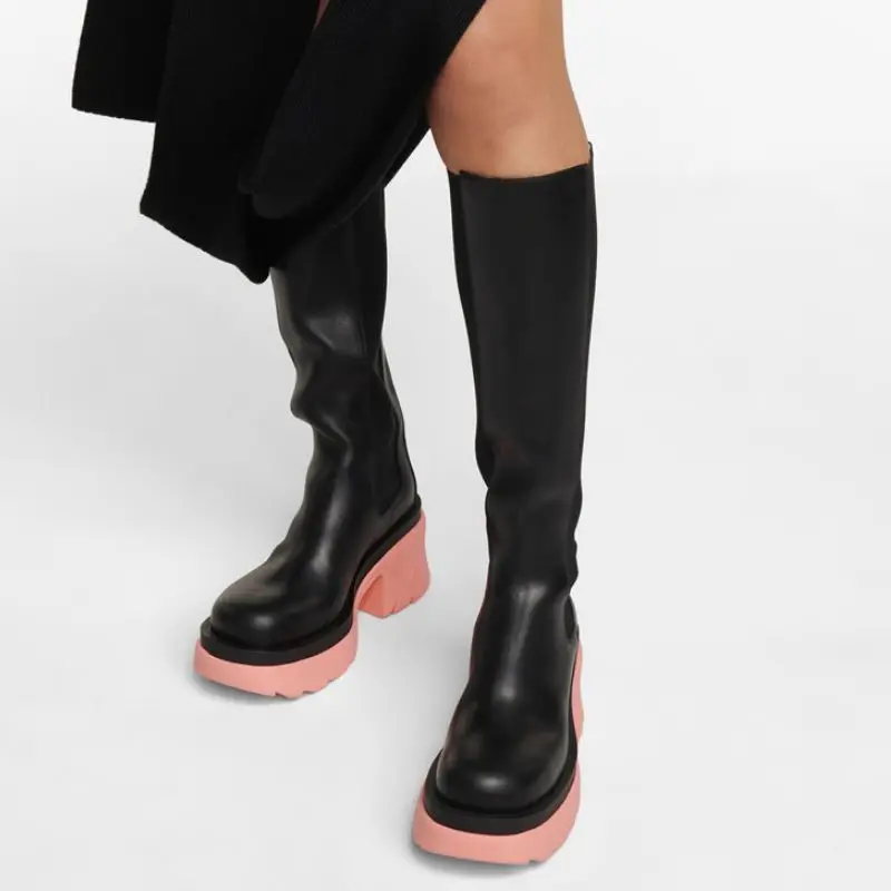 

KEMEKISS New Women Short Boots Mixed Color Thick Heel Winter Ladies Shoes Fashion Cool Boot Woman Footwear Size 35-40