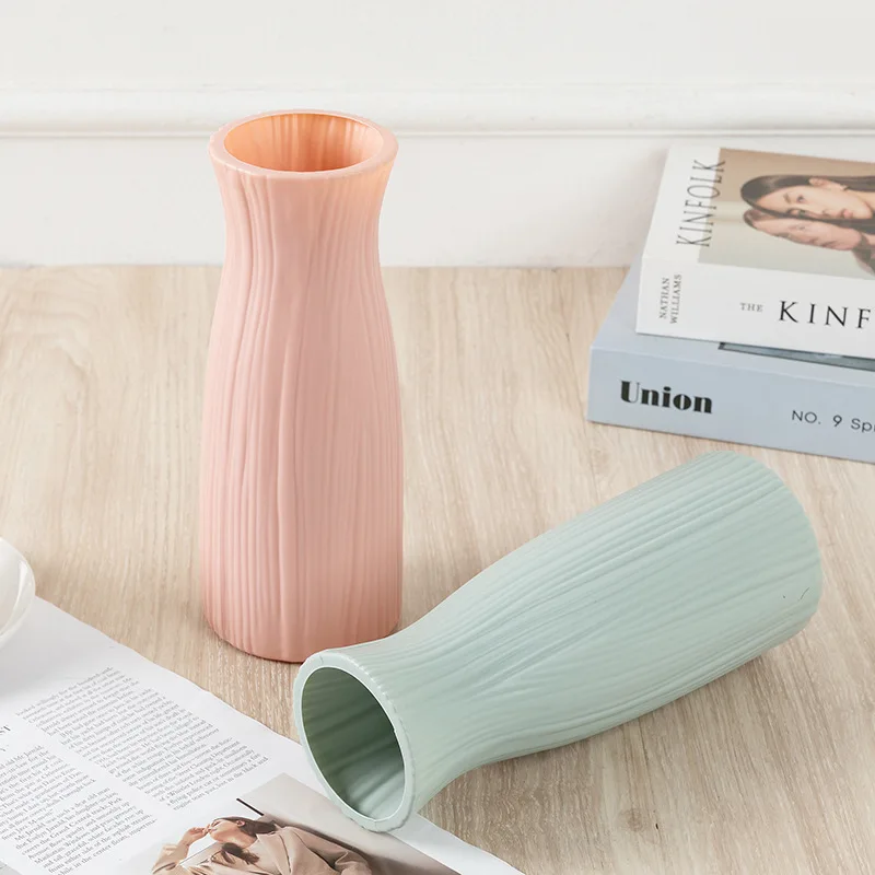 

New Artificial Flower Arrangement Container Small Waist Plastic Flower Tube Home Display Decoration Props Simulation Vase