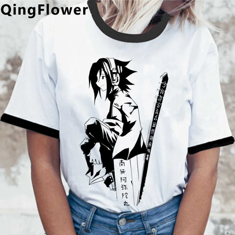 

Футболка Shaman King, мужские футболки с графическим рисунком, kawaii, летний топ, винтажные футболки