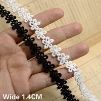 1 4cm wide white black small flowers water soluble cotton lace collar trim exquisite hollow out embroidery ribbon sewing decor