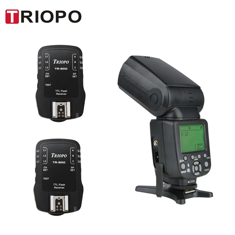 TRIOPO Профессиональный триггерный приемник Speedlite + TR800 для Canon d5300 Nikon d200 d3400