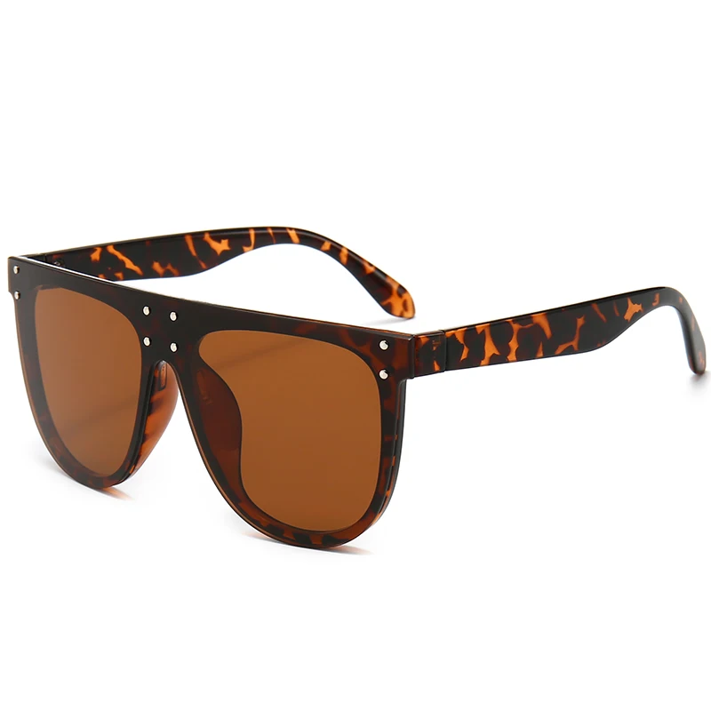 C3 leopard brown Модные уникальные зеркальные Квадратные Солнцезащитные очки для женщин мужские дизайнерские отражающие розовые солнцезащитные очки без оправы UV400 - Цвет линз: C3 leopard brown