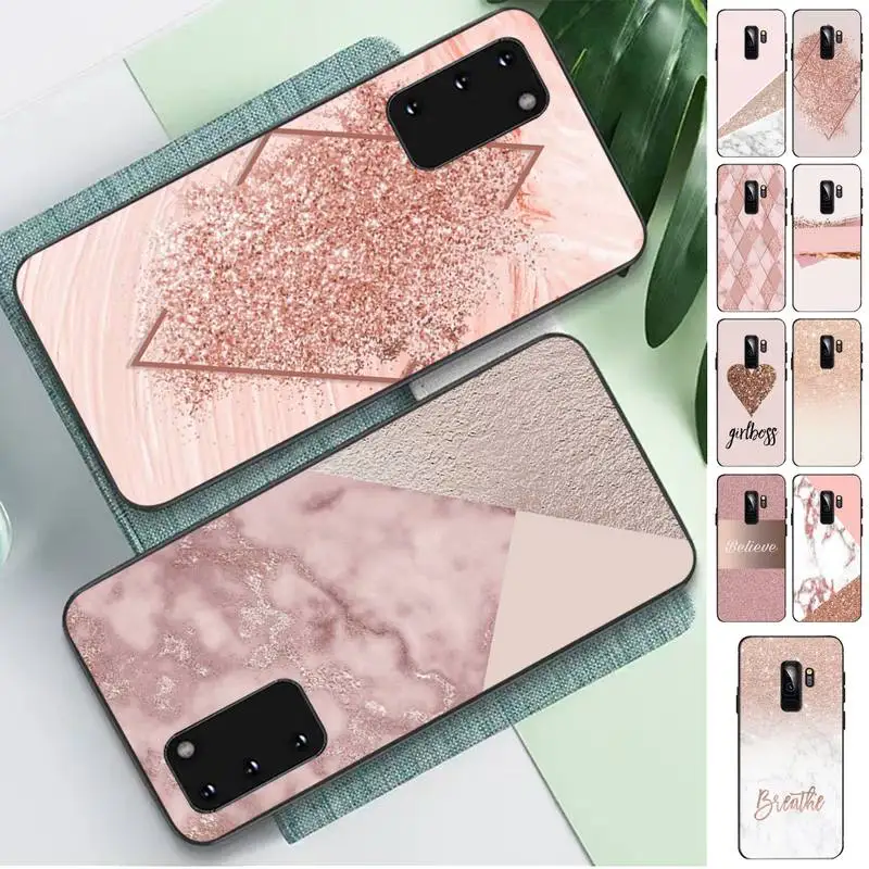

Rose Gold Pink Glitter Phone Case for Samsung S10 21 20 9 8 plus lite S20 UlTRA 7edge