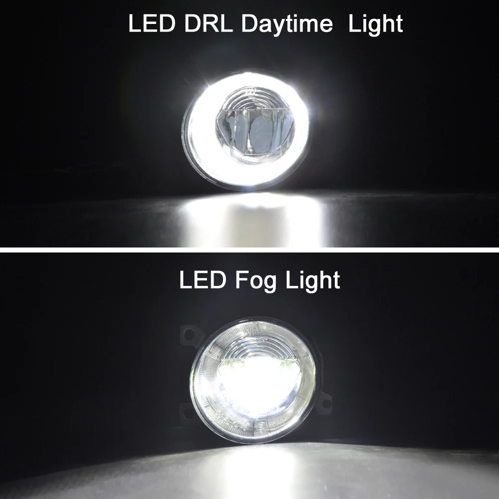 Передний бампер Белый светодиодный ОД противотуманные фары с гало дневные